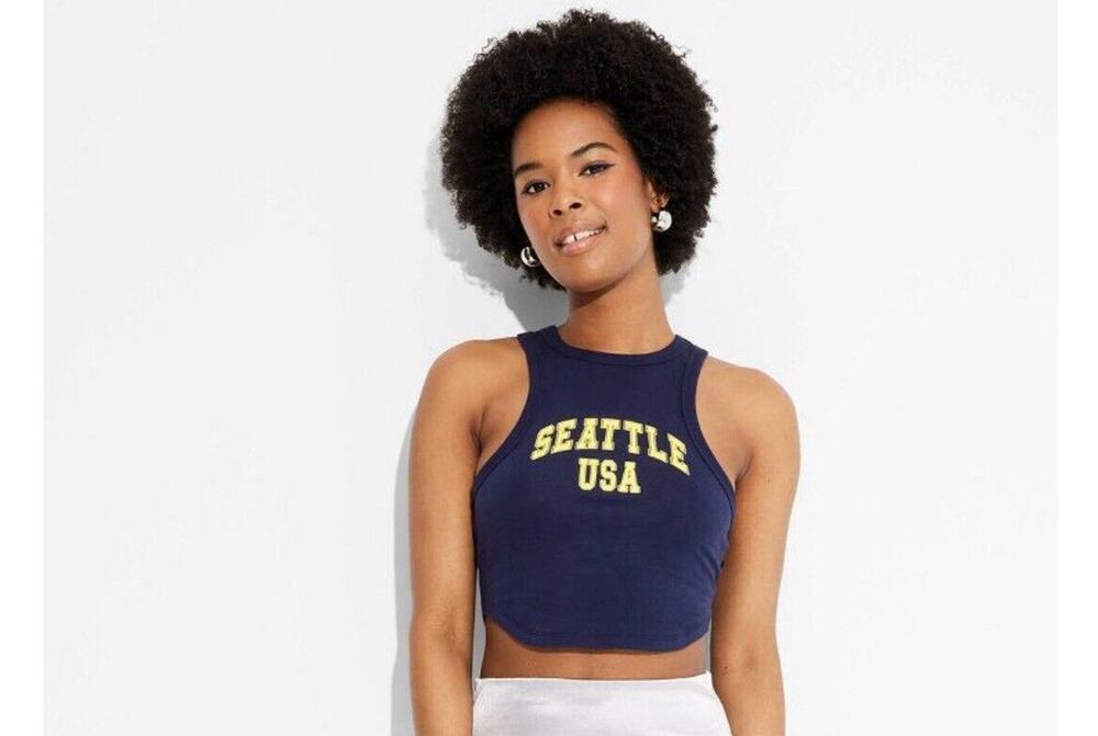 Wild Fable - Seattle USA Graphic Tiny Tank - Navy Blue - Women's L New